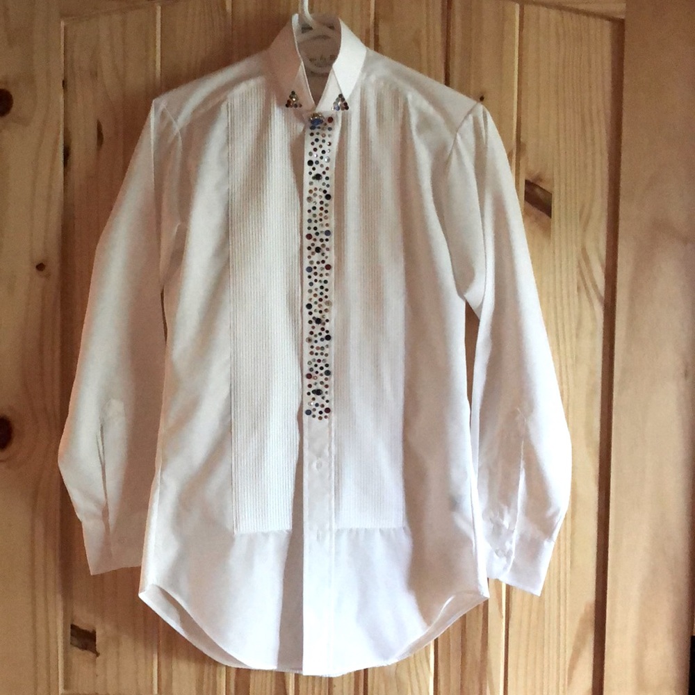 Vintage bedazzled tuxedo blouse
